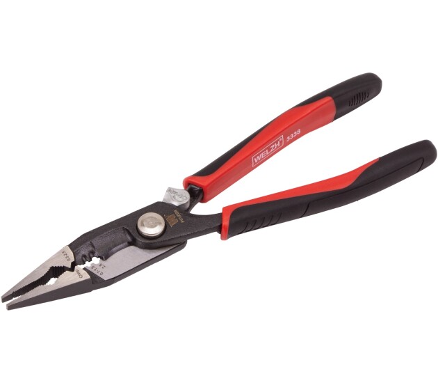 Combitang voor krimpen, strippen en knippen van kabels