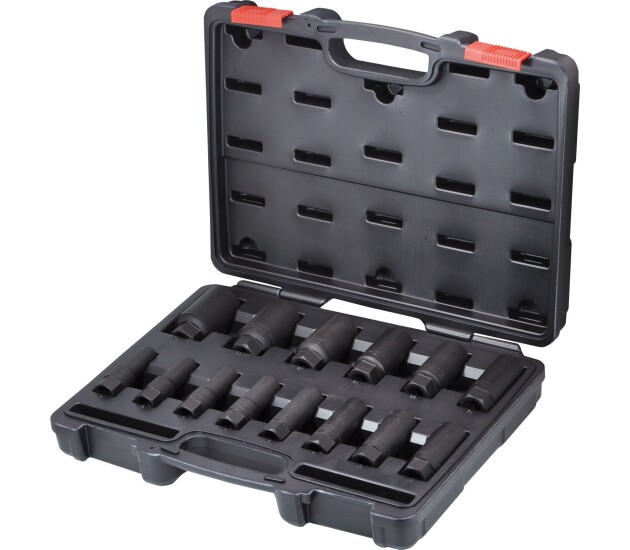 Impactdoppenset diep 14-delig 1/2'' zeskantschacht