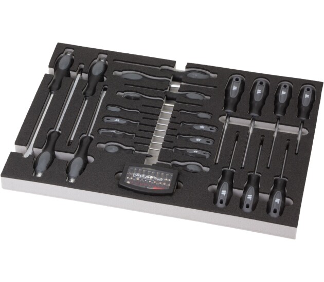 Gereedschapslade vullingsset schroevendraaiers, Torx en bitassortiment