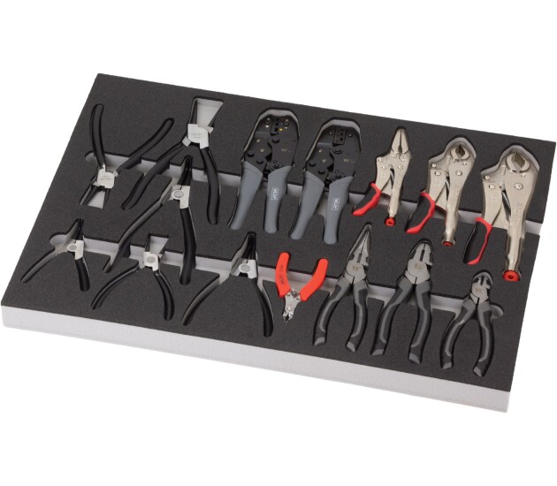 Gereedschapslade vullingsset tangen en vergrendeltangen
