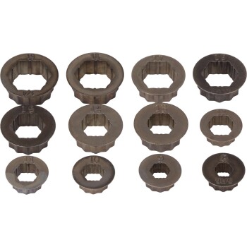 Uitdraaidoppenset voor afgeronde bouten en moeren 12-delig