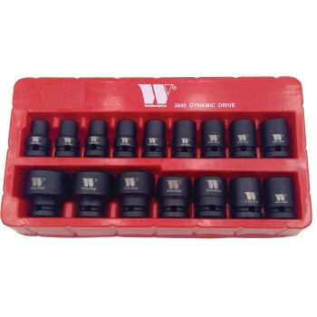 Ondiepe impactdoppenset 1/2'' 12-kant 10–32 mm