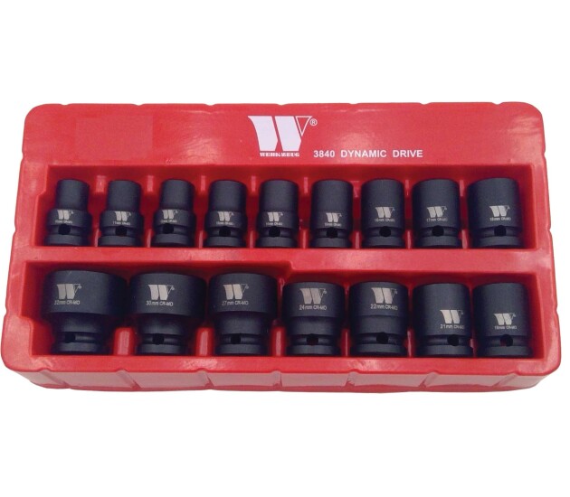 Ondiepe impactdoppenset 1/2'' 12-kant 10–32 mm