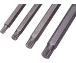 Extra lange aandrijfas-splinebits 4-delig M8–M14