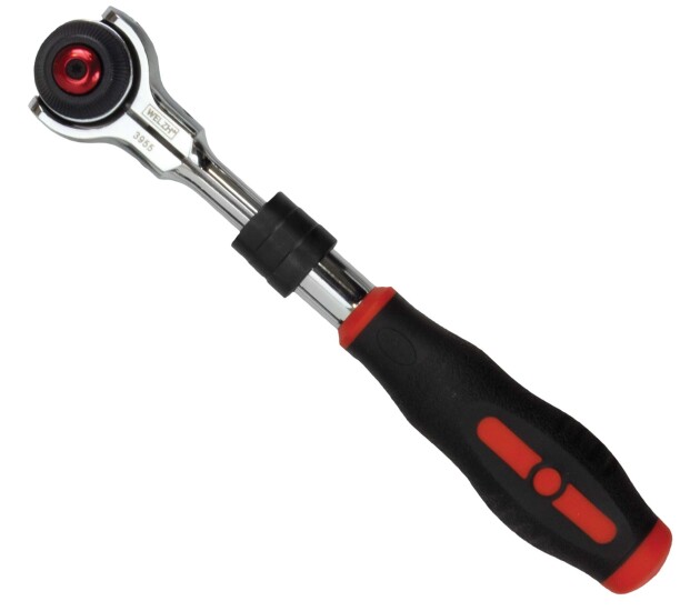 Zwenkbare, uitschuifbare 72-tands ratel 1/4''