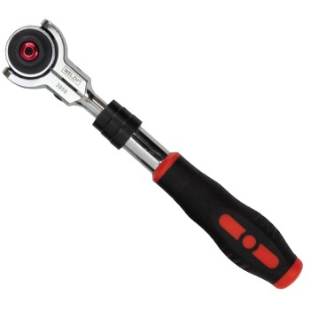 Uitschuifbare krachtratel 3/8'' met 270° zwenkkop 72-tands