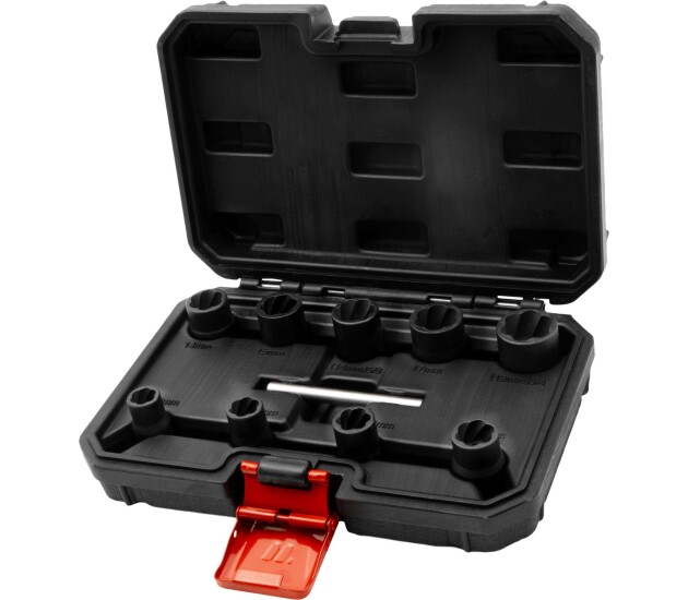 10-delige twist-doppenset 3/8'', 10–19 mm