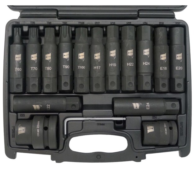 Impact-bitset XXL 16-delig 1'' & 3/4'' dr