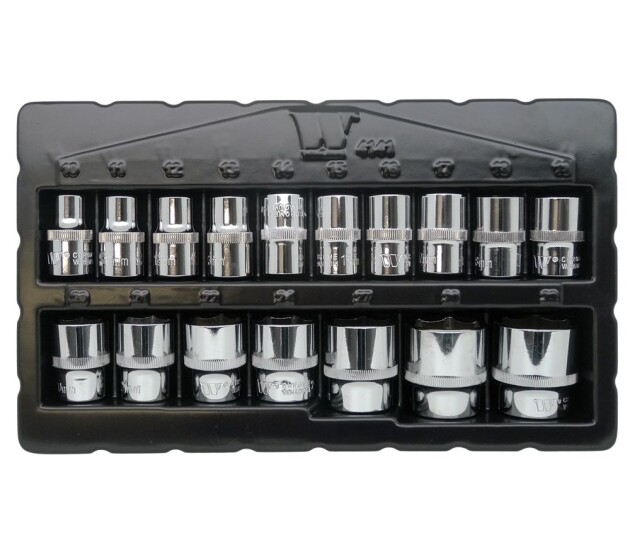 Hex-doppenset 1/2'' 17-delig, ondiep 10–32 mm