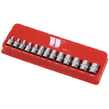 Ondiepe 1/4'' doppenset 13-delig 6-kant 4–14 mm