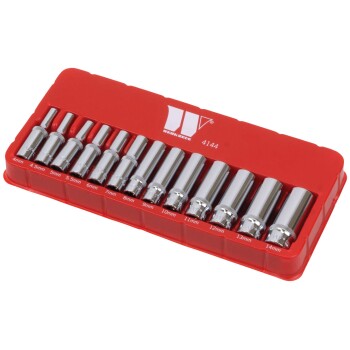 Diepe 1/4'' doppenset 13-delig 6-kant 4–14 mm