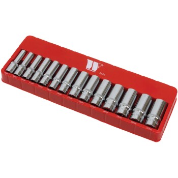 Diepe 3/8'' doppenset 6-kant 14-delig 8–21 mm