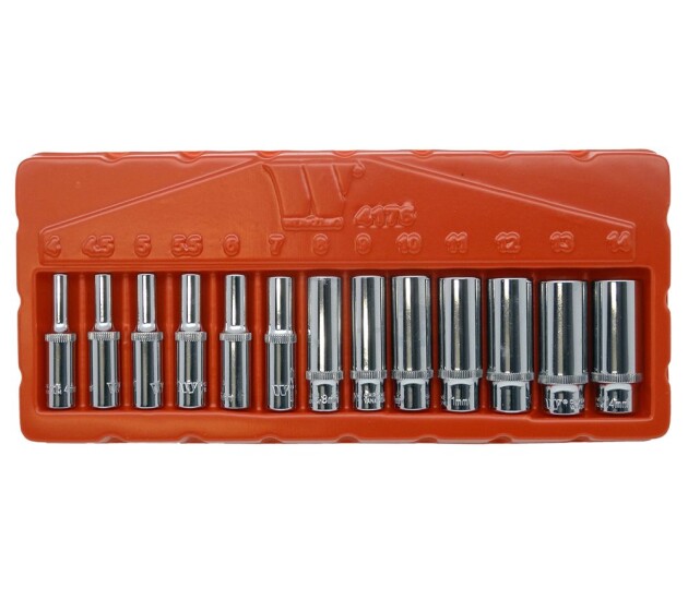 Diepe doppen set 1/4'' – Gearlock, 13-delig