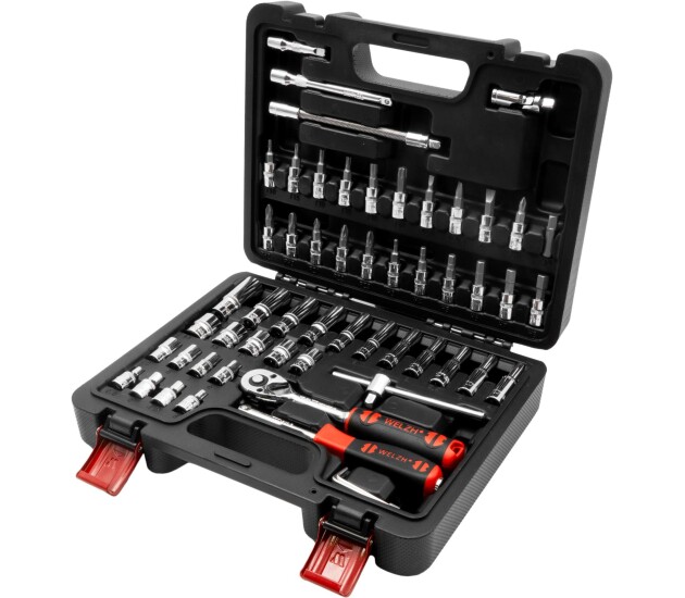 Dopsleutelset – 57-delig, 1/4'' drive, diep & ondiep