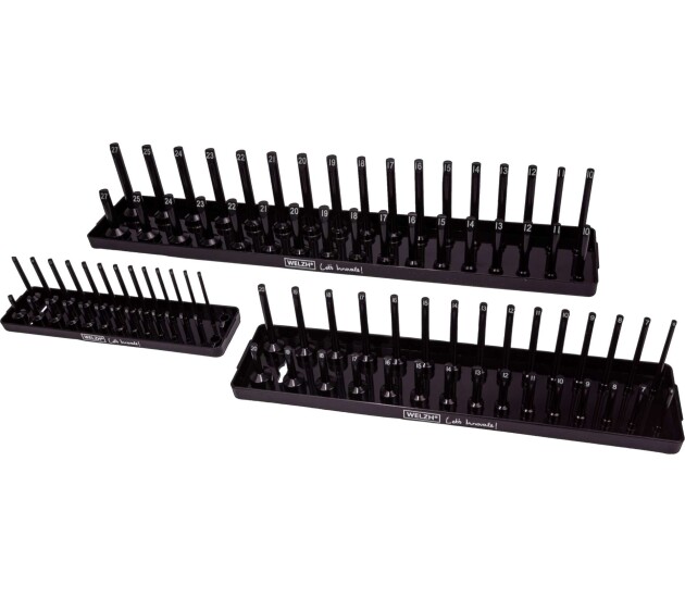 Doppenhouder set voor 1/2, 3/8 en 1/4 inch, 3-delig