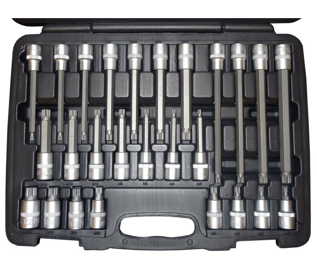 Spline bitdoppenset M5–M16 1/2 inch, 26-delig
