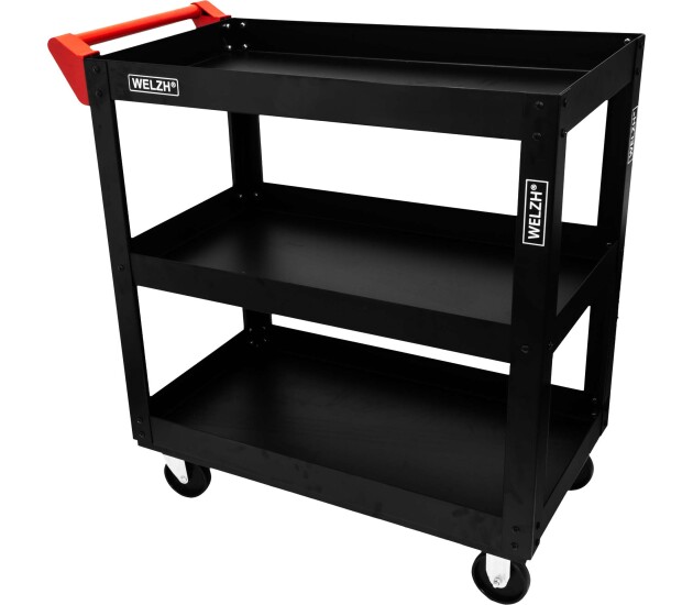 Zware werkplaatstrolley met 3 legborden