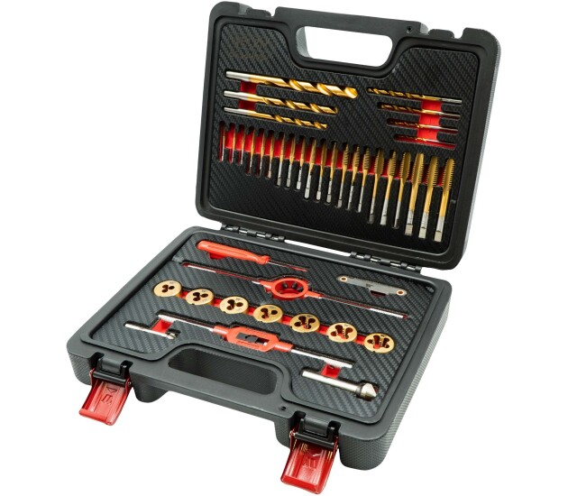 Tap- en snijplaten set titanium metrisch M3–M12, 41-delig