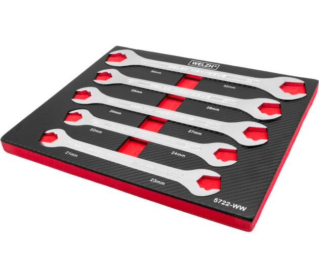 Extra dunne steeksleutelset LOK-TYP 21–32 mm, 5-delig