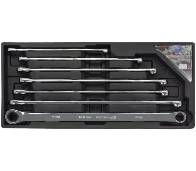 Ratel-ringsleutelset 8–19 mm 7-delig