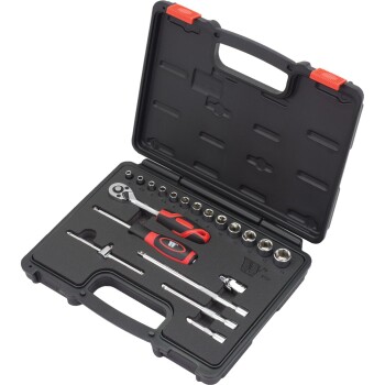 Doppenset 1/4 inch ondiep 20-delig