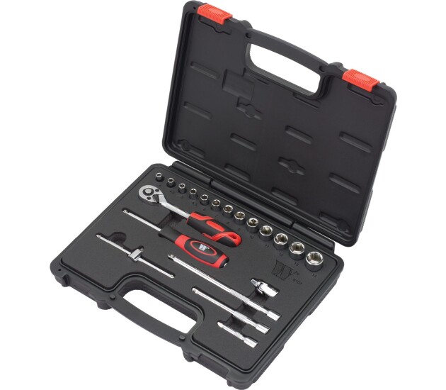 Doppenset 1/4 inch ondiep 20-delig