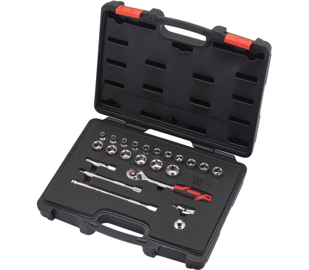 Doppenset 3/8 inch ondiep 23-delig