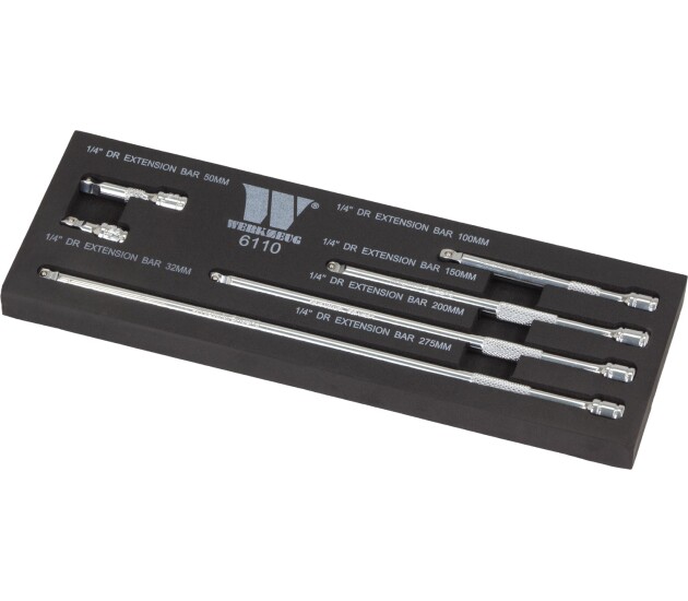 Wobbel verlengstukkenset 1/4 inch 6-delig