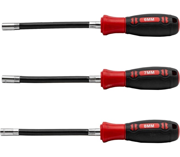 Flexibele dopschroevendraaierset 6, 7 en 8 mm