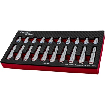 Doppenset 3/8 inch 10 mm diep en ondiep 20-delig