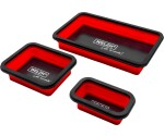 Dubbel magnetische opvouwbare onderdelenbak set 3-delig