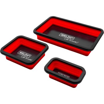 Dubbel magnetische opvouwbare onderdelenbak set 3-delig