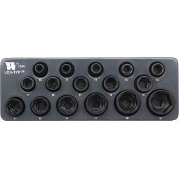 Slagdoppenset laag profiel 1/2 inch 10–32 mm