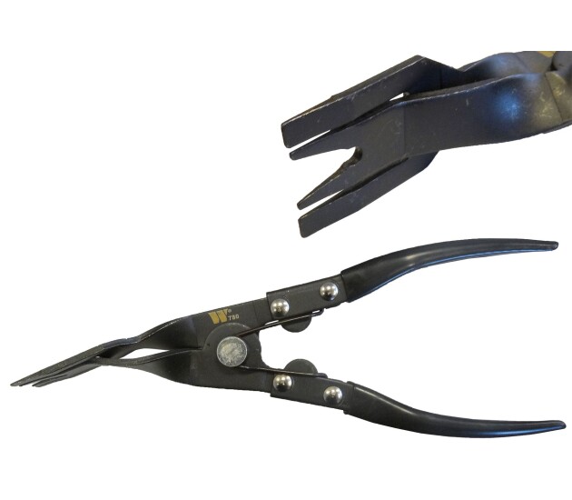 Deurbekledingtang met veermechanisme