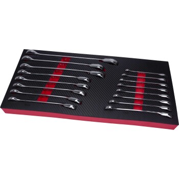 Ratelringsleutelset met omschakelpal 8–24 mm