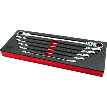 Flexibele ratelringsleutelset aviation type 8–19 mm