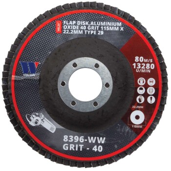 Lamellenschijf type 29 aluminiumoxide 40 korrel 115 mm