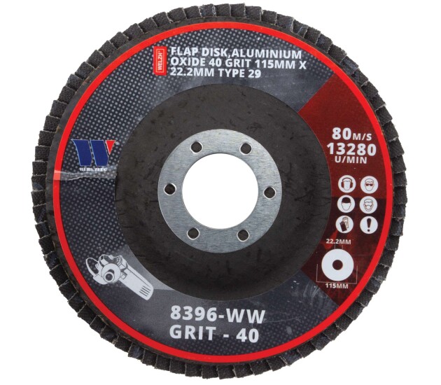 Lamellenschijf type 29 aluminiumoxide 40 korrel 115 mm