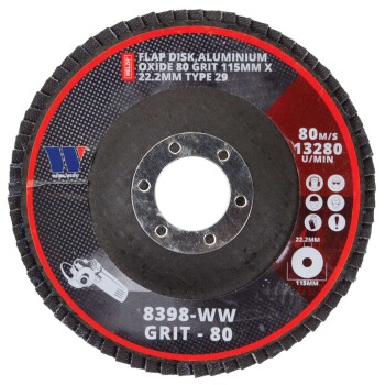 Lamellenschijf type 29 aluminiumoxide 80 korrel 115 mm