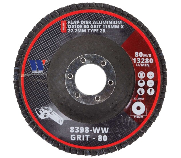 Lamellenschijf type 29 aluminiumoxide 80 korrel 115 mm