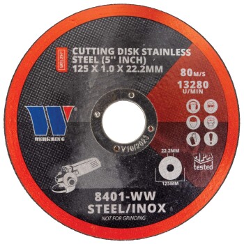 Doorslijpschijf voor roestvast staal 125 × 1,0 × 22,2 mm