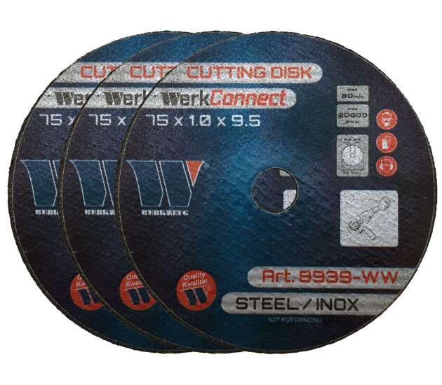 Doorslijpschijven 75 x 1,0 x 9,5 mm extra dun