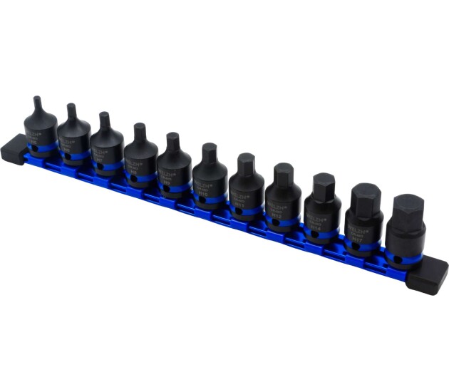 Korte impact inbussleutelset 1/2 inch 11-delig