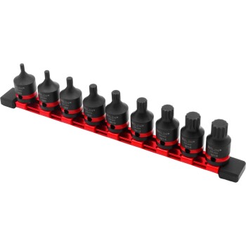 Korte impact spline doppenset 1/2 inch 9-delig