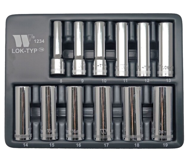 Lok-Typ diepe doppenset 3/8 inch 12-delig