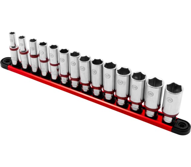 Diepe doppenset 3/8 inch 6-kant 14-delig