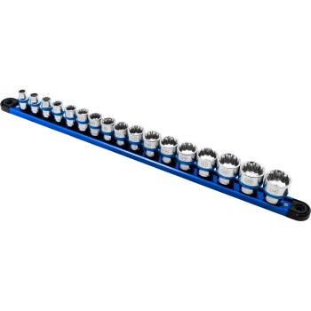 Ondiepe doppenset 3/8 inch 12-kant 17-delig