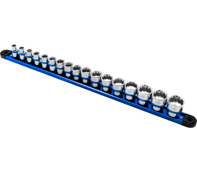 Ondiepe doppenset 3/8 inch 12-kant 17-delig