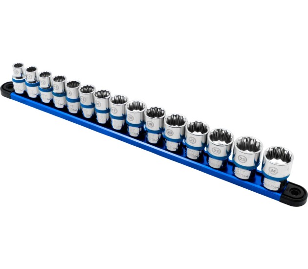 Ondiepe doppenset 1/2 inch 12-kant 15-delig