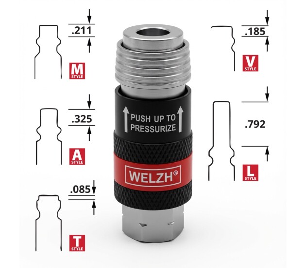 Perslucht snelkoppeling 5-in-1